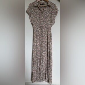 Zara peach pink ditsy floral dress NWOT